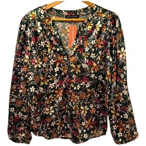 Supply and Demand Floral Blouse - Black and Multicolor M